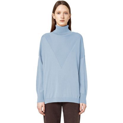 Light Blue Silk Women Sweater
