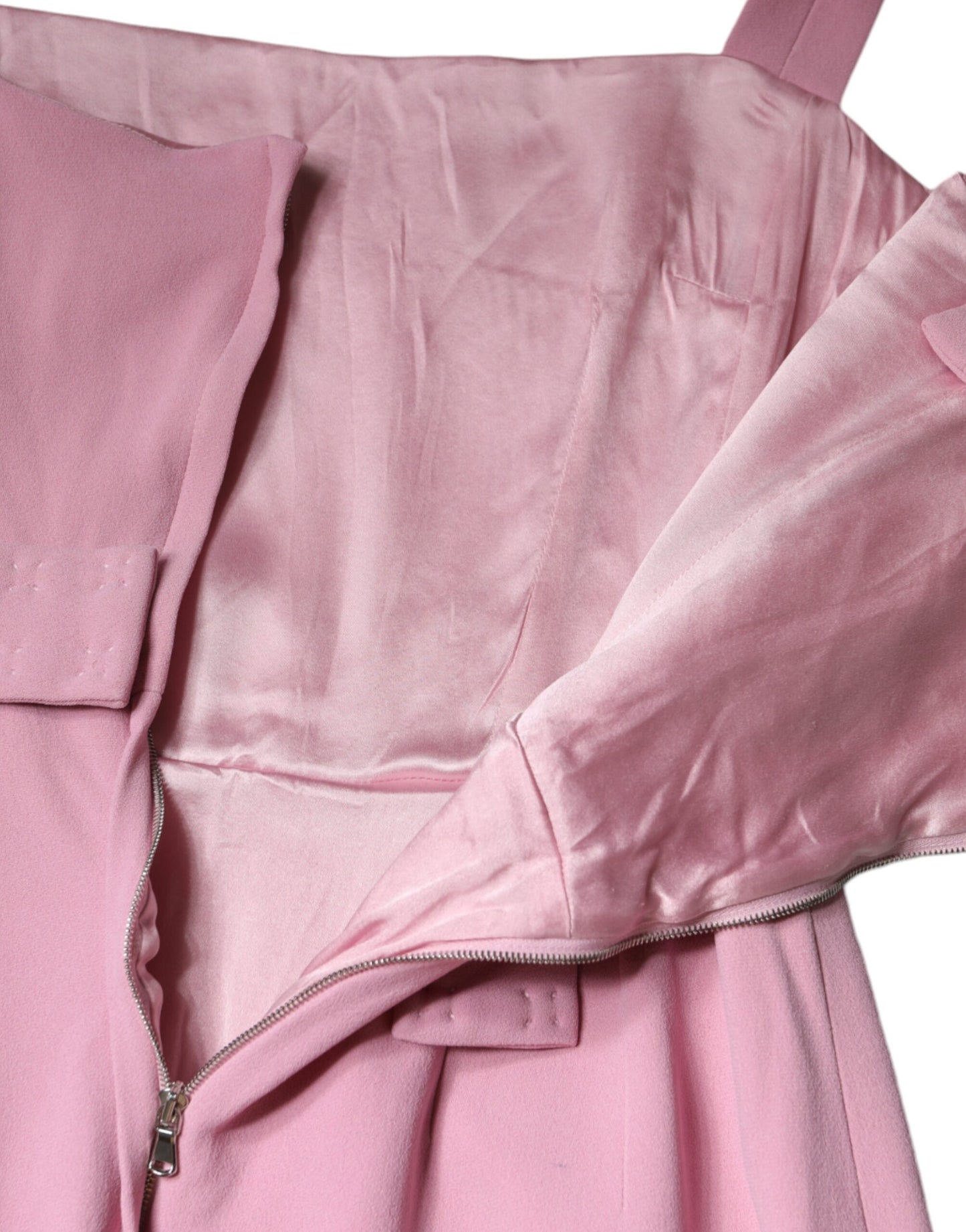 Rosa, ausgestelltes ärmelloses Kleid aus Viskose in A-Linie