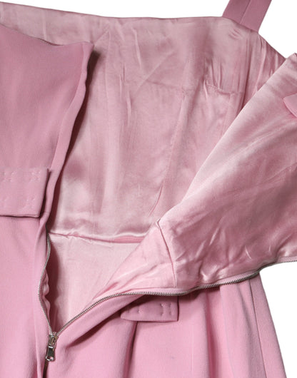 Rosa, ausgestelltes ärmelloses Kleid aus Viskose in A-Linie