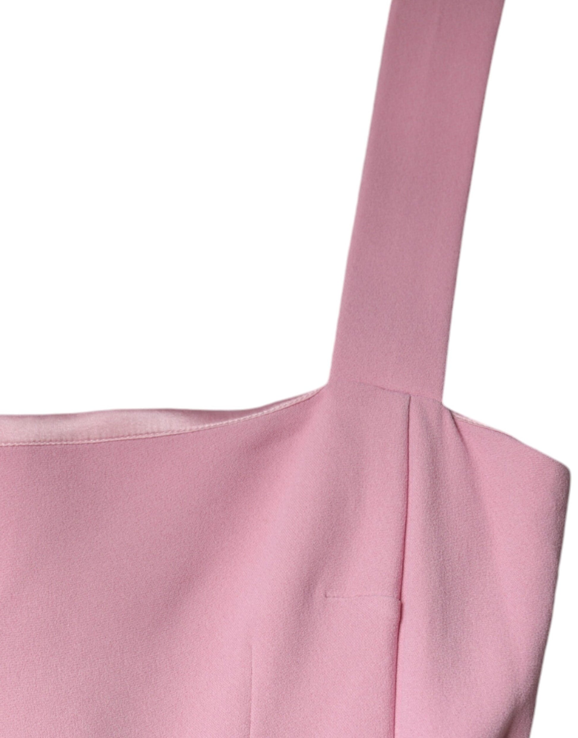 Rosa, ausgestelltes ärmelloses Kleid aus Viskose in A-Linie