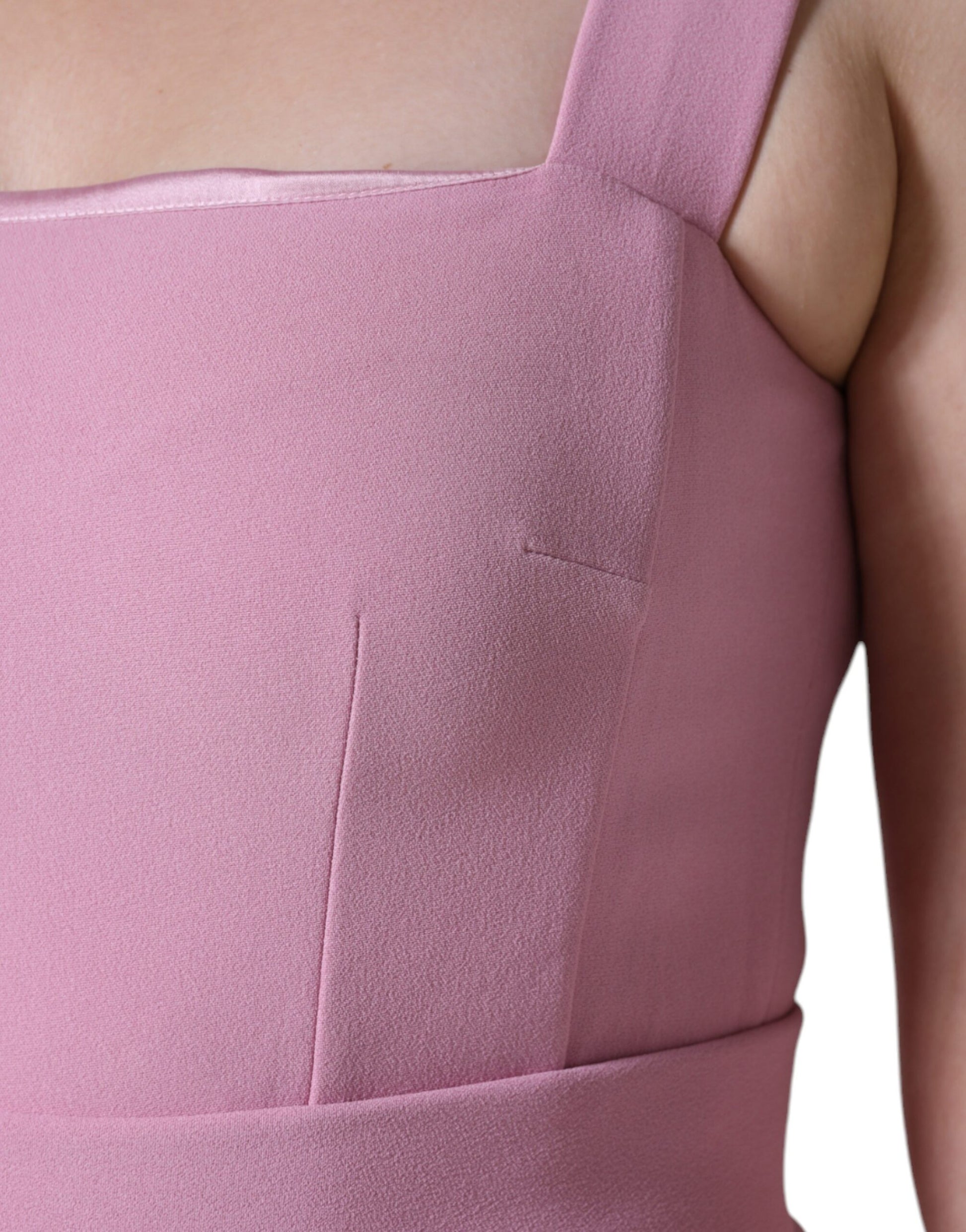 Rosa, ausgestelltes ärmelloses Kleid aus Viskose in A-Linie