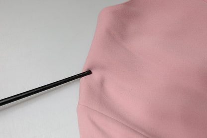 Rosa A-Linien-Kleid aus Viskose mit 3/4-Ärmeln