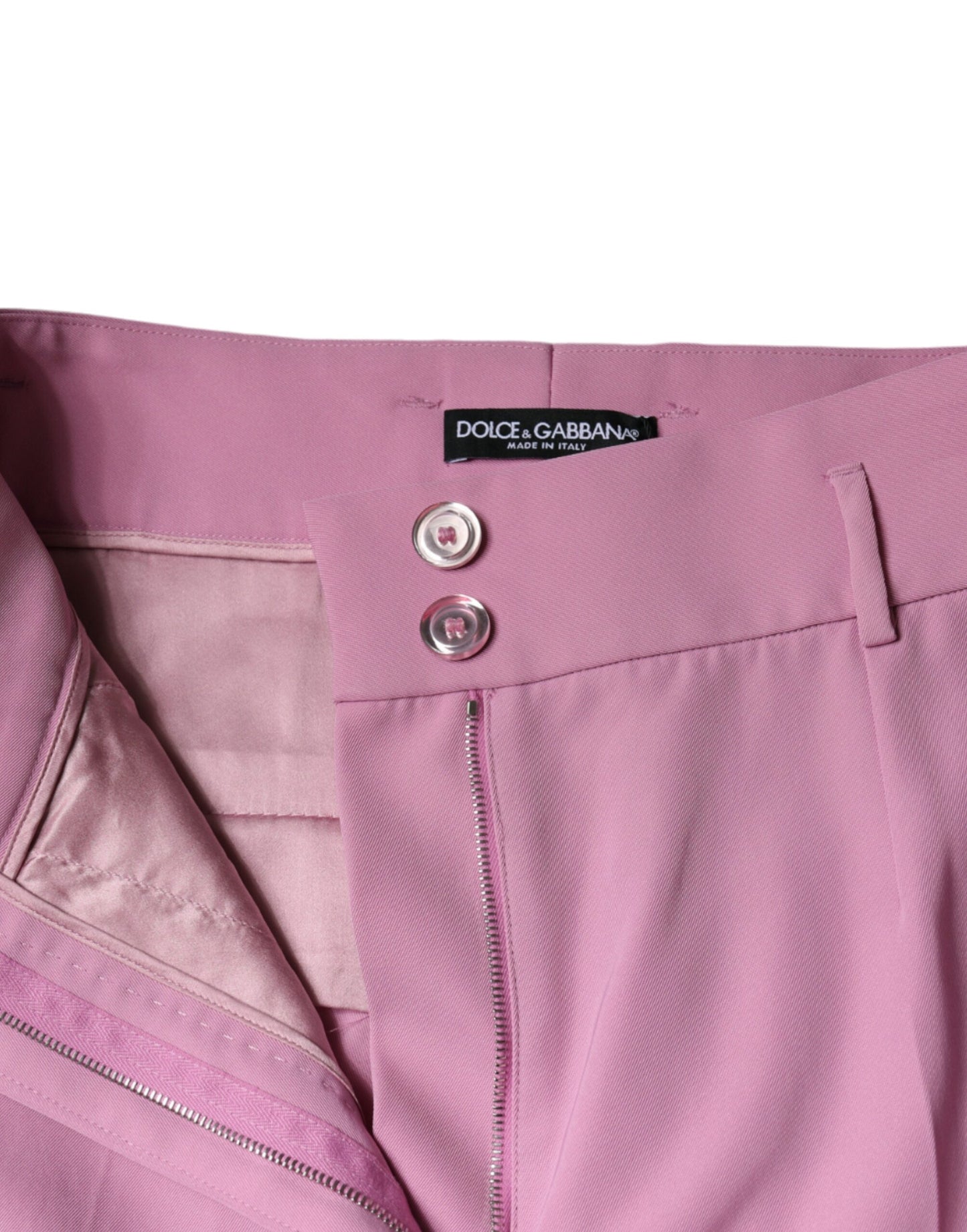 Rosa, hoch taillierte, konische Hose aus Polyester für Damen
