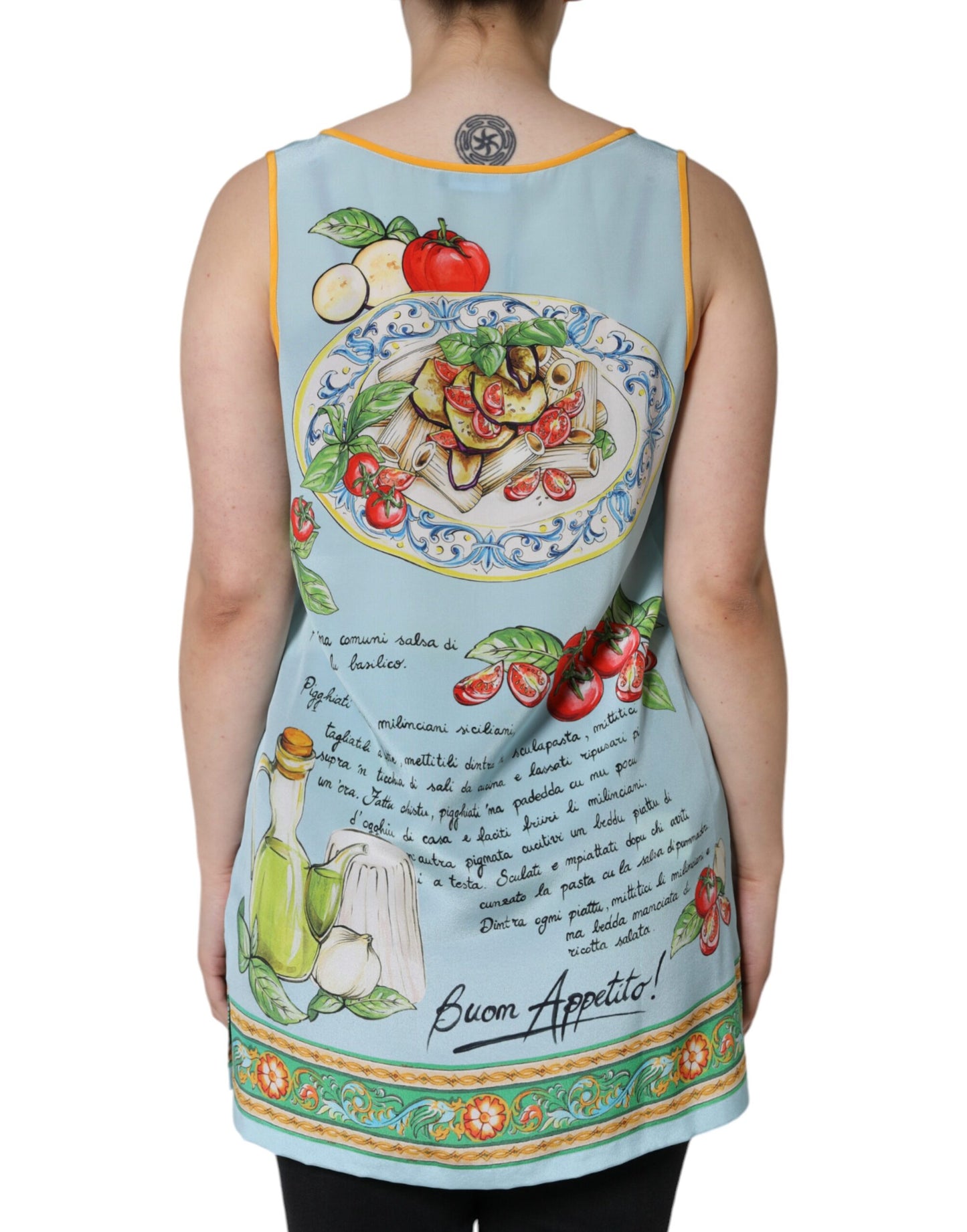 Mehrfarbiges Tanktop mit Pasta Alla Norma-Print