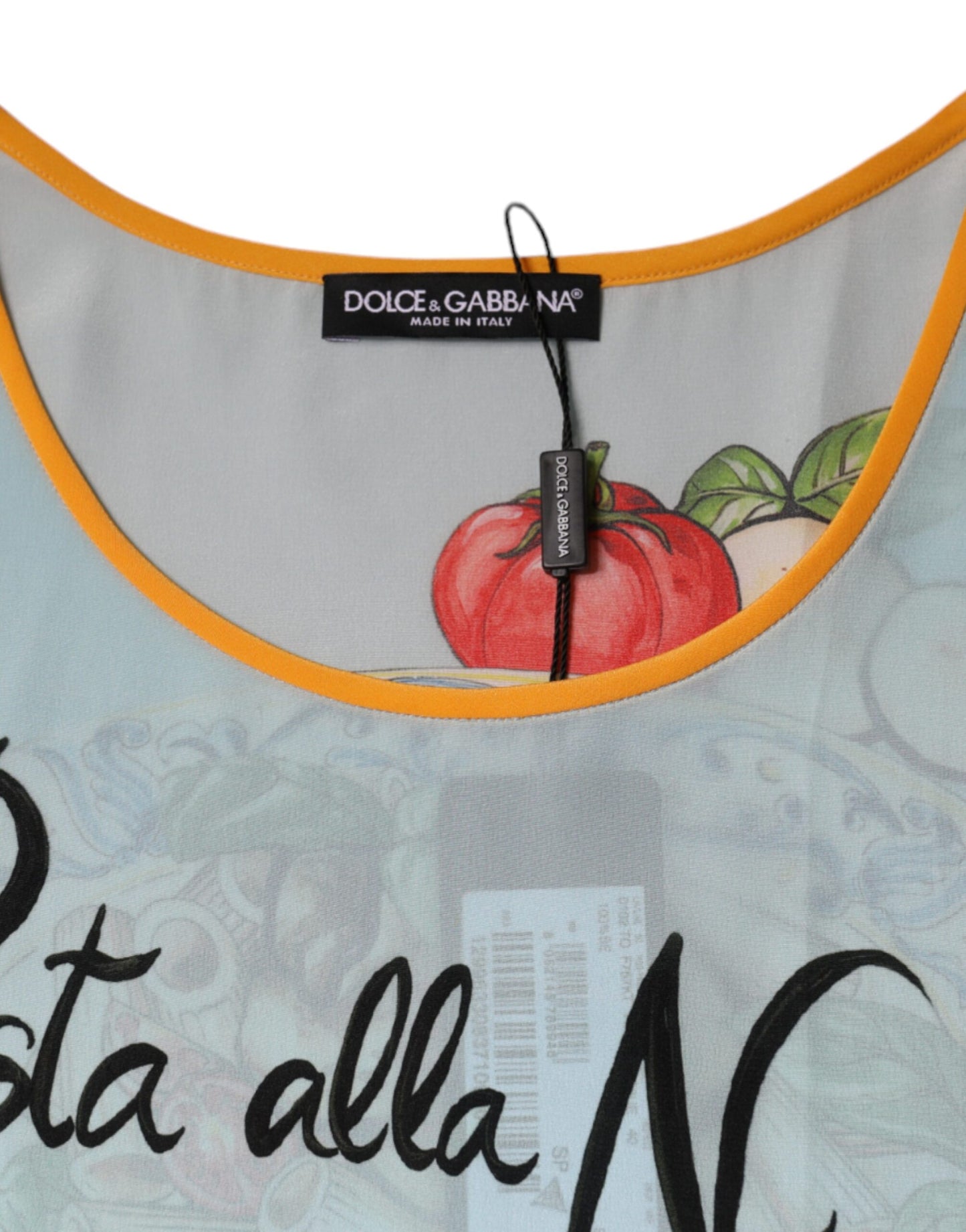 Mehrfarbiges Tanktop mit Pasta Alla Norma-Print