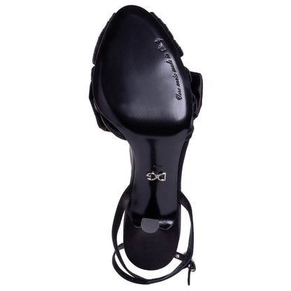 Black Goatskin Women Sandal