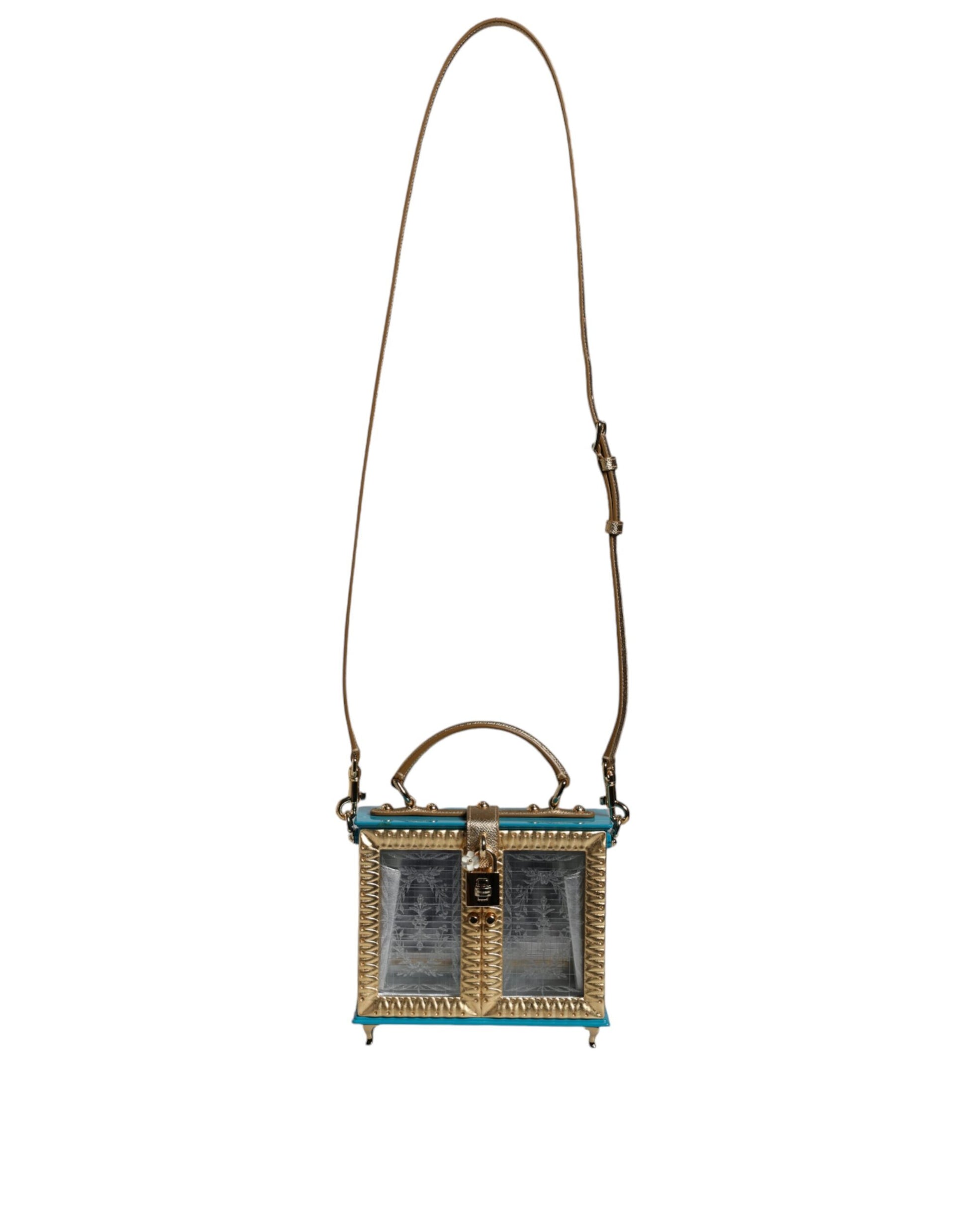 Mehrfarbige Clutch aus Holz und Leder