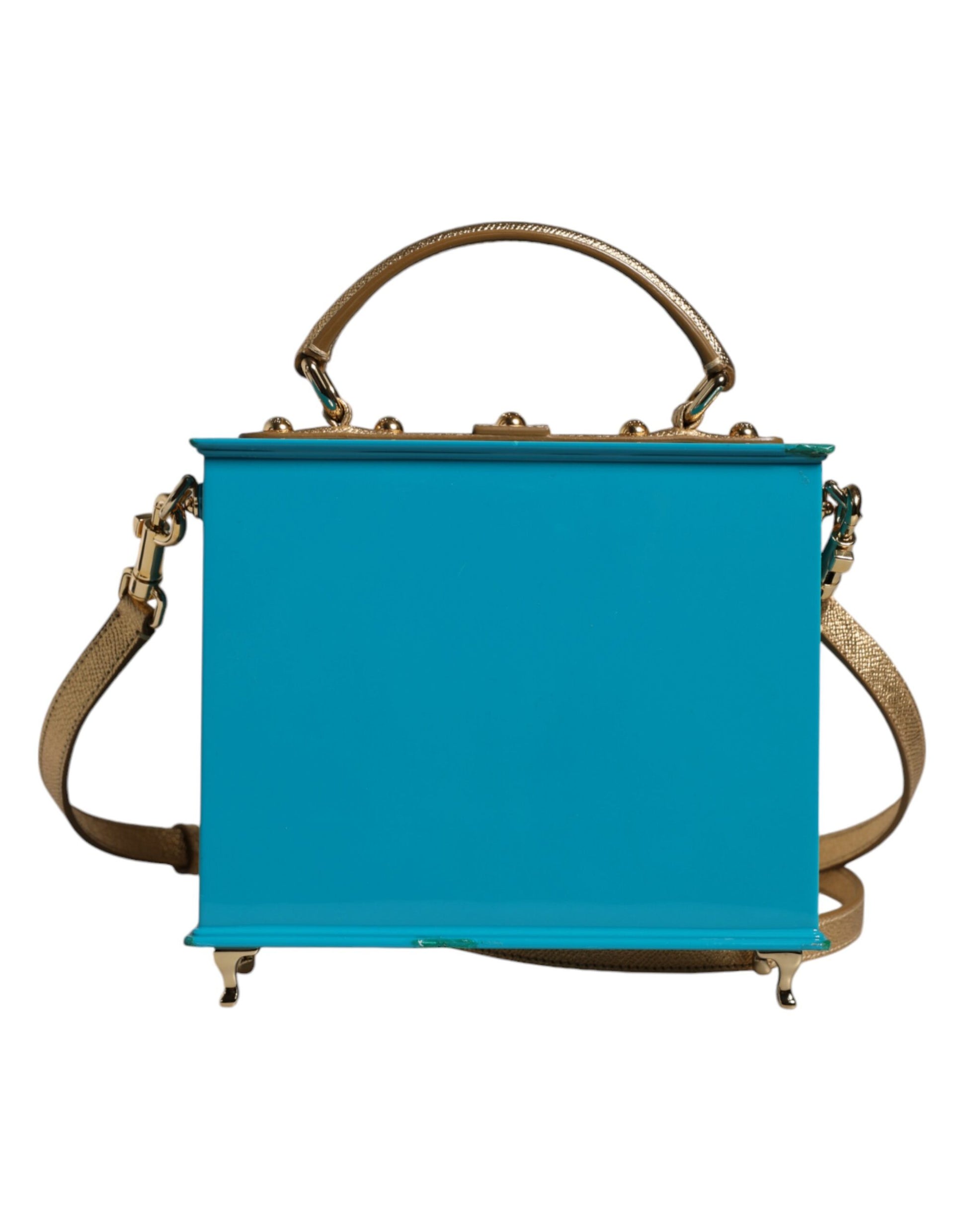 Mehrfarbige Clutch aus Holz und Leder