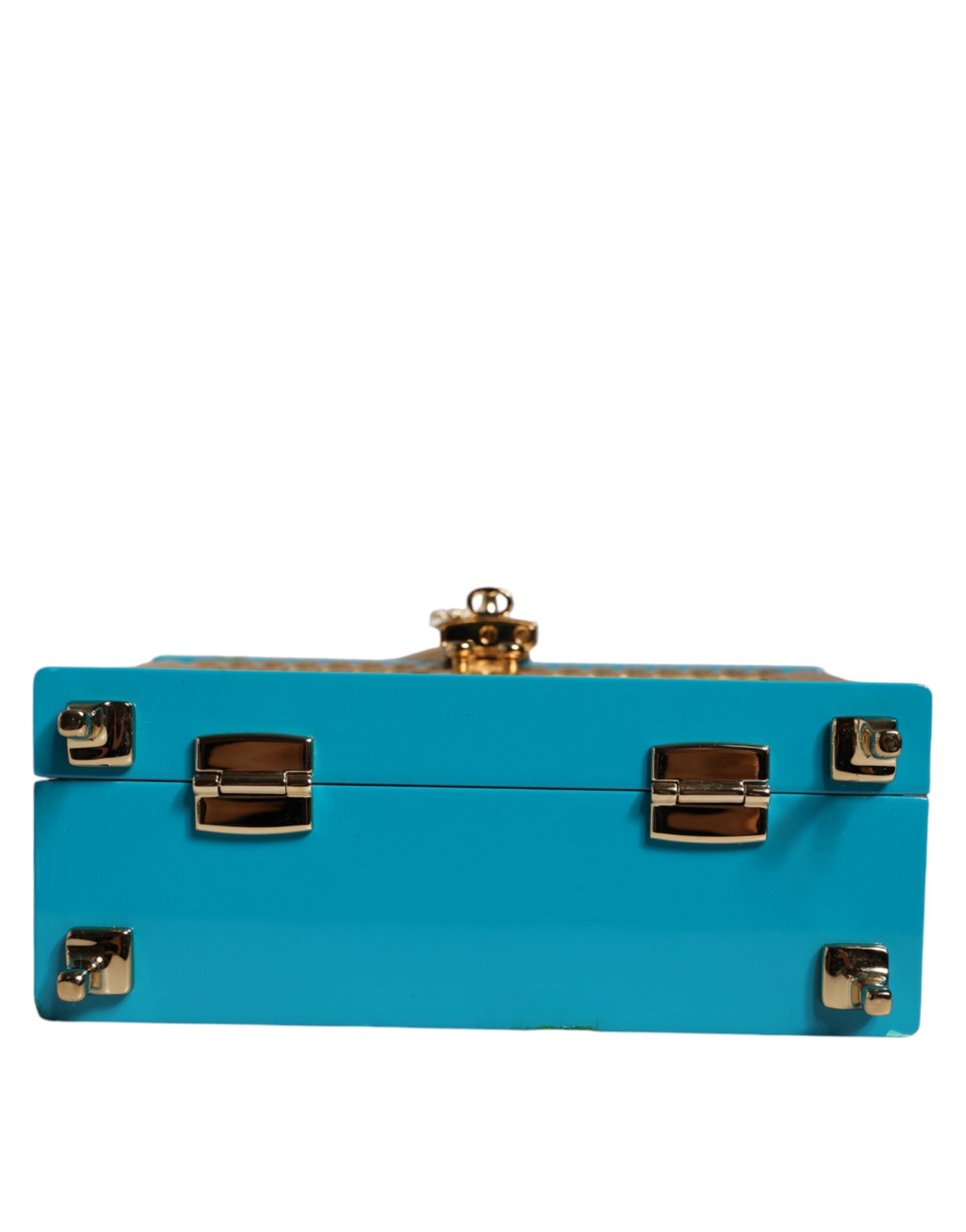 Mehrfarbige Clutch aus Holz und Leder