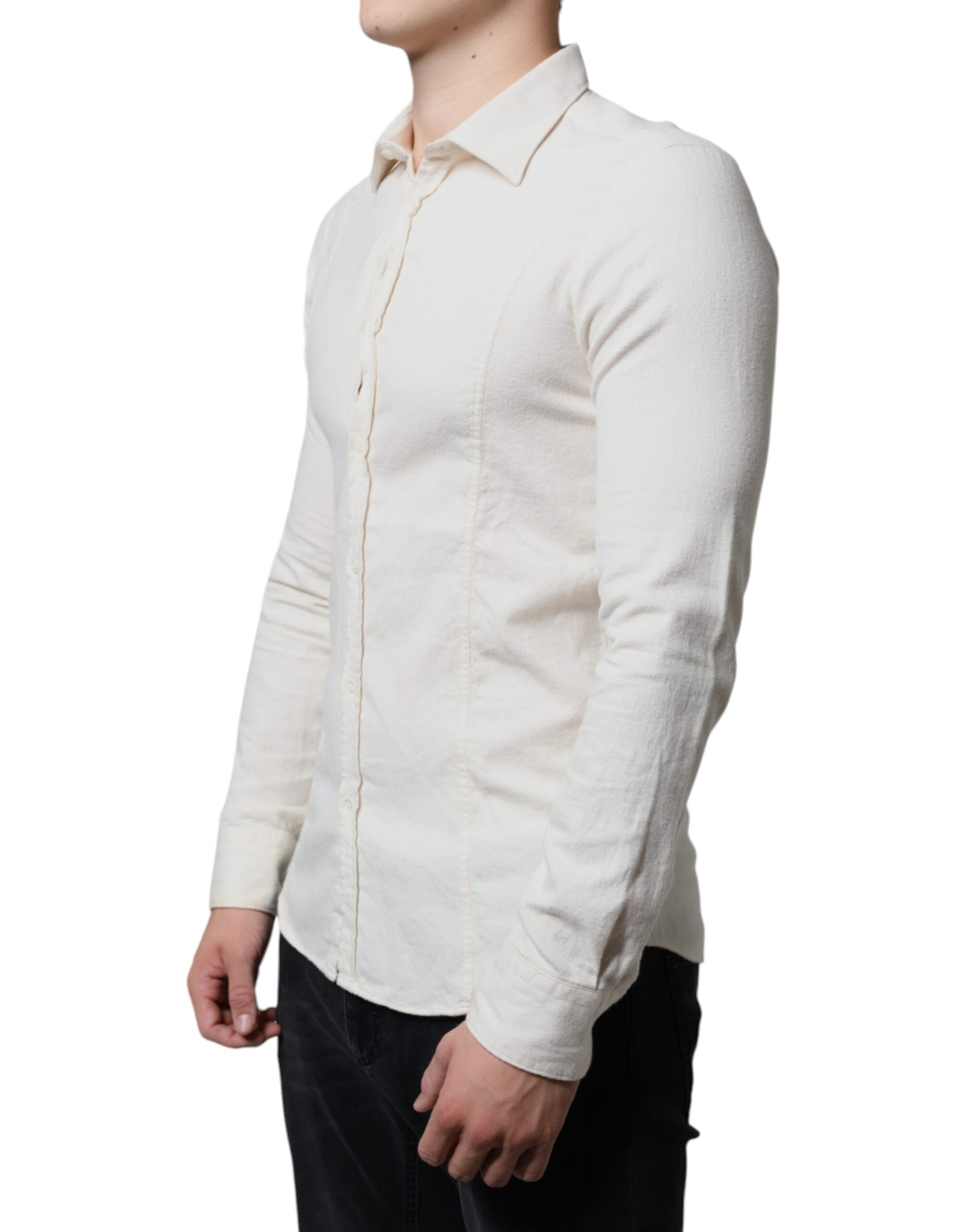 Off-White Herren-Hemd aus Baumwolle mit Kragen