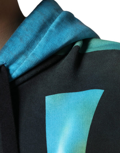 Mehrfarbiger Kapuzenpullover mit Batikmuster