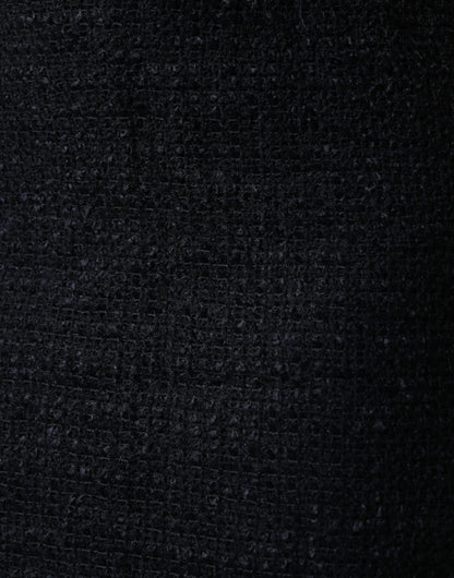 Black Virgin Wool Pencil Cut Midi Skirt