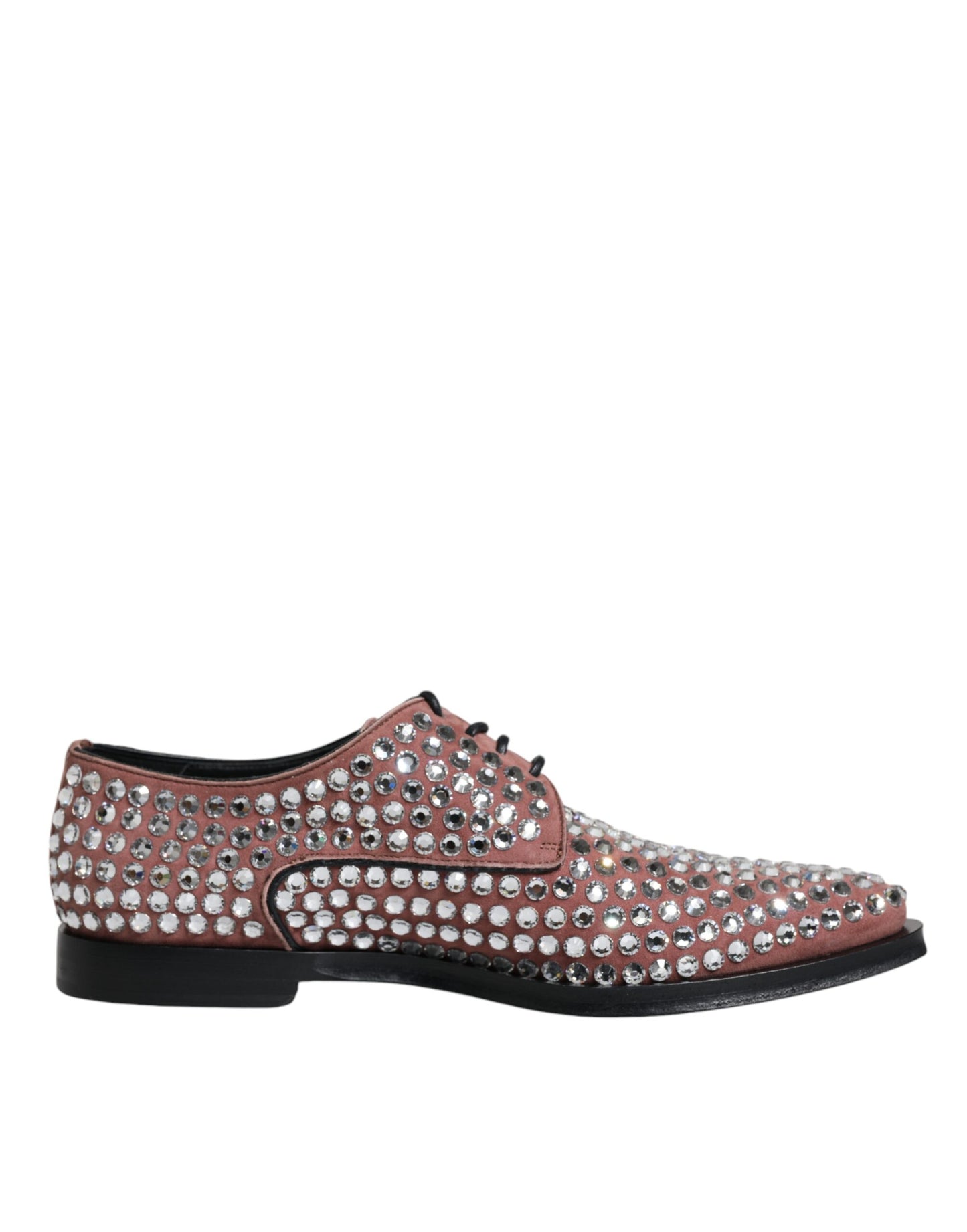Brown Strass Embellished Derby Dress Shoes