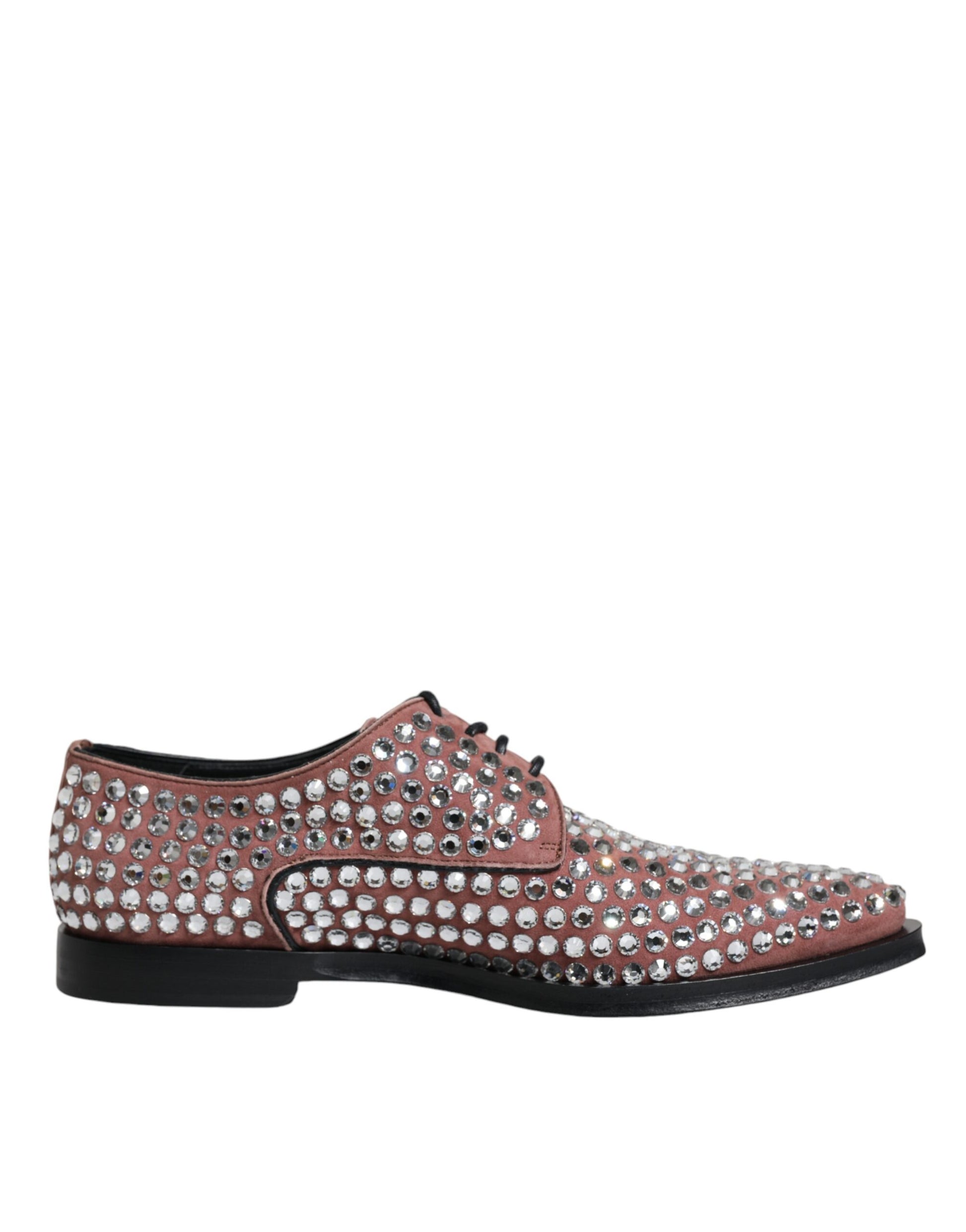 Brown Strass Embellished Derby Dress Shoes