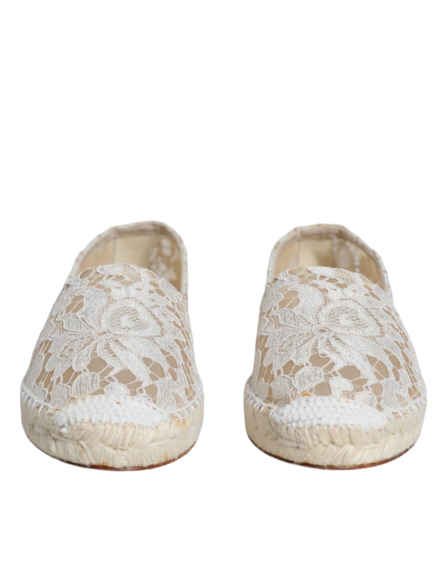 Weiße Espadrilles aus Viskose mit Spitze