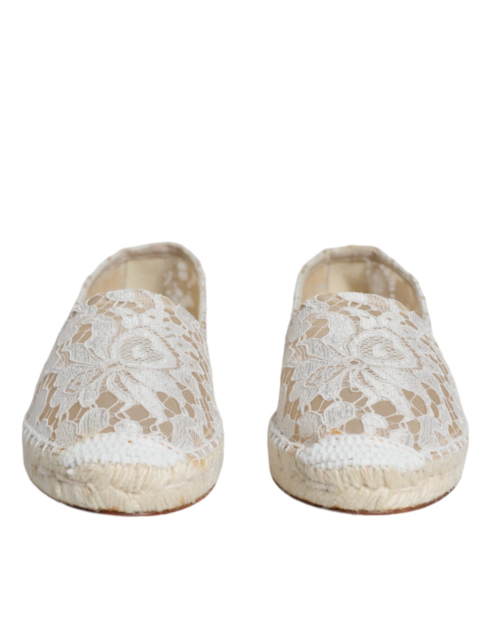 Weiße Espadrilles aus Viskose mit Spitze
