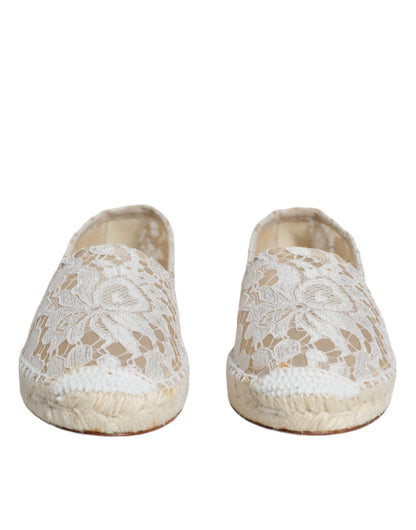 Weiße Espadrilles aus Viskose mit Spitze