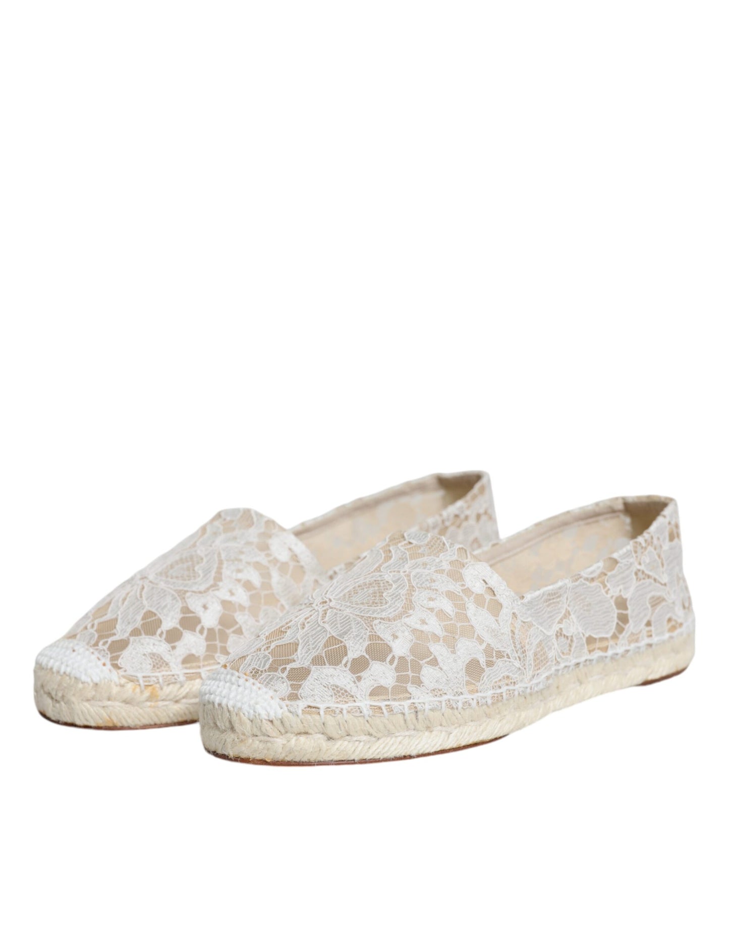 Weiße Espadrilles aus Viskose mit Spitze