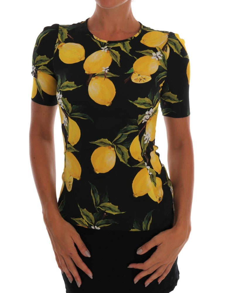 Seidenbluse mit sizilianischem Zitronen-Print