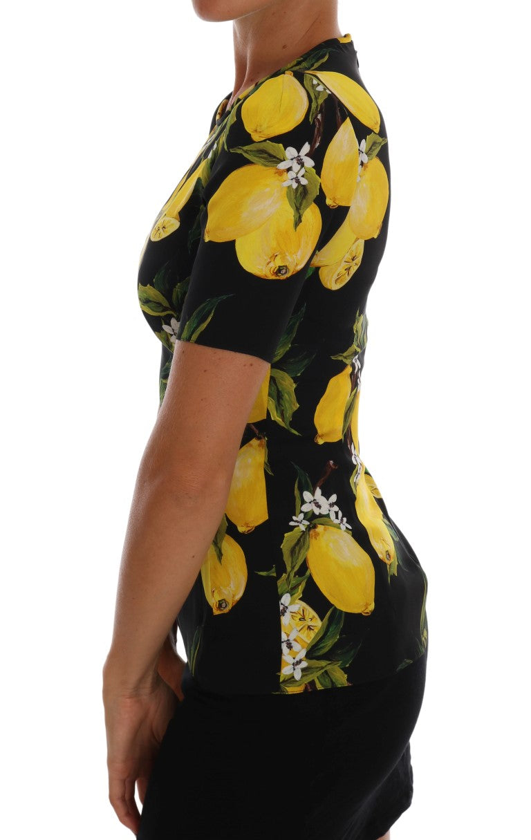 Seidenbluse mit sizilianischem Zitronen-Print