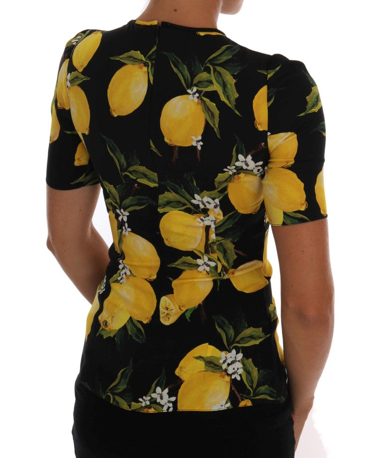 Seidenbluse mit sizilianischem Zitronen-Print