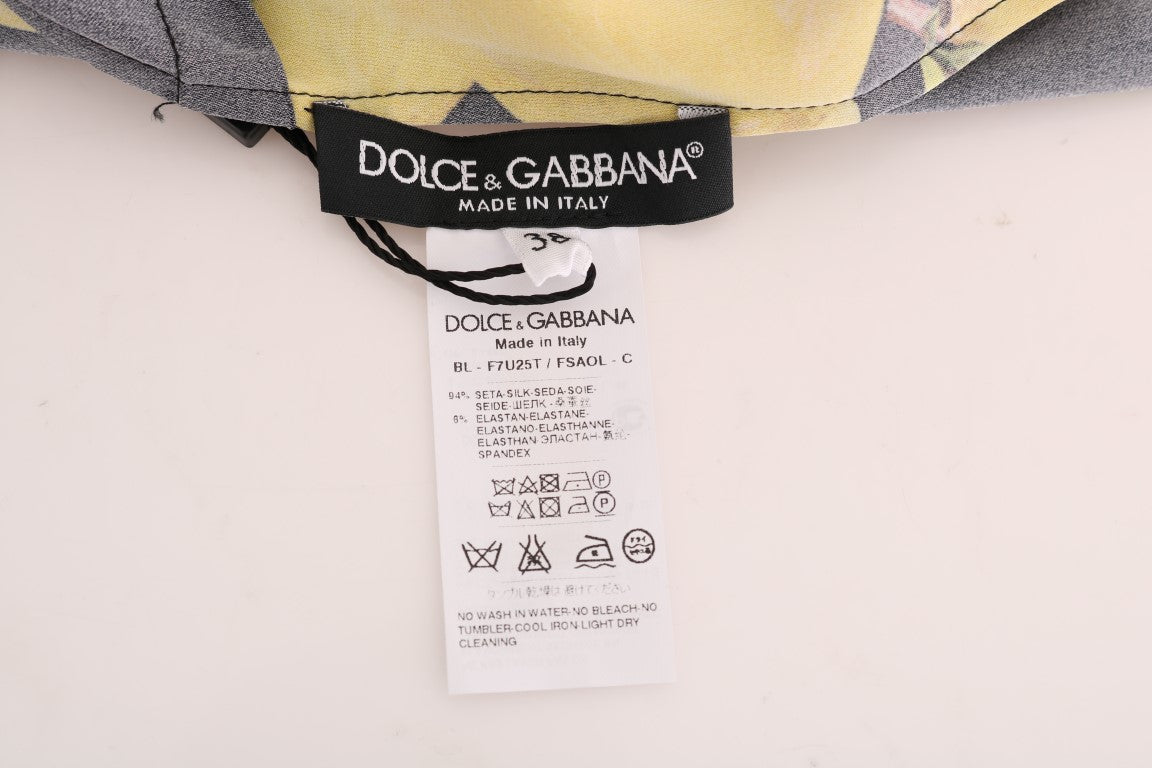 Seidenbluse mit sizilianischem Zitronen-Print