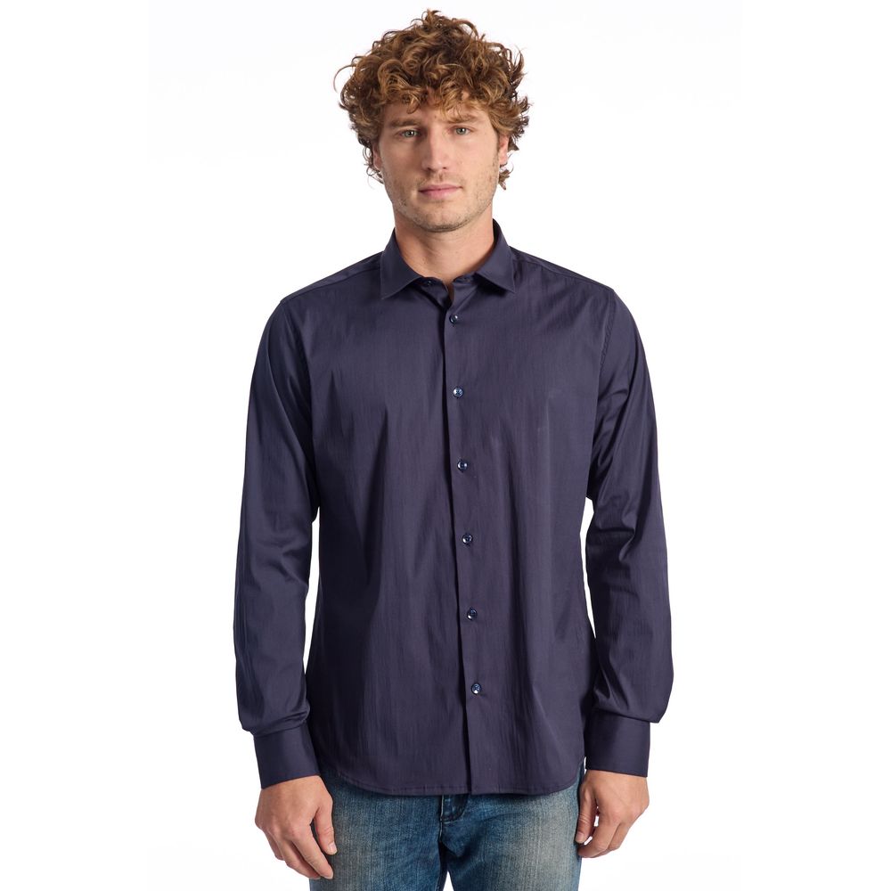 Blue Cotton Men's Shirt