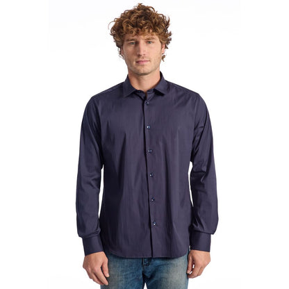 Blue Cotton Men's Shirt