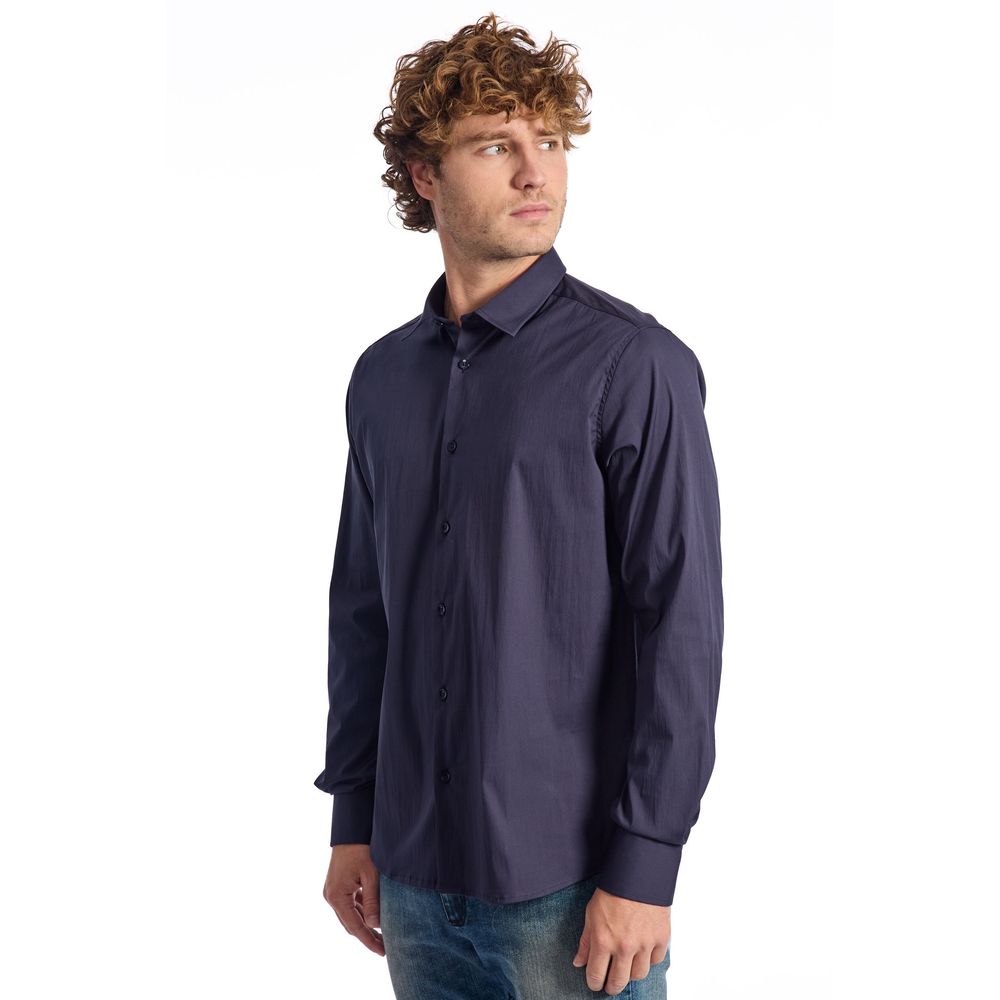 Blue Cotton Men's Shirt