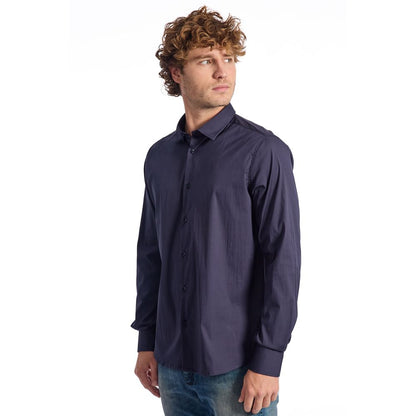 Blue Cotton Men's Shirt