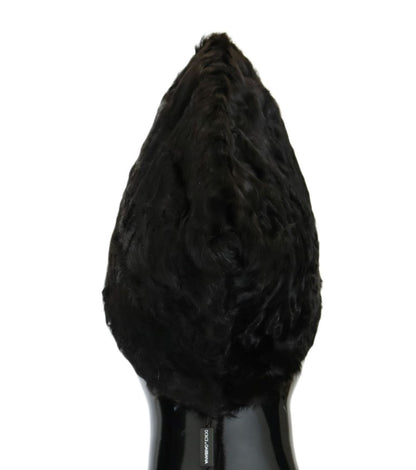 Elegante schwarze Xiangao-Pelzmütze