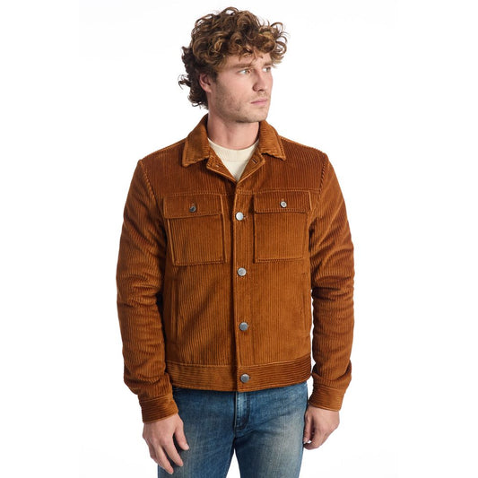Brown Cotton Men's Jacket