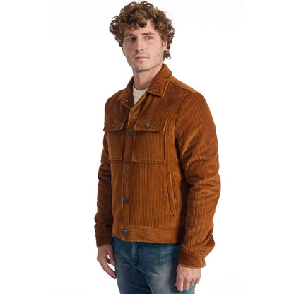 Brown Cotton Men's Jacket