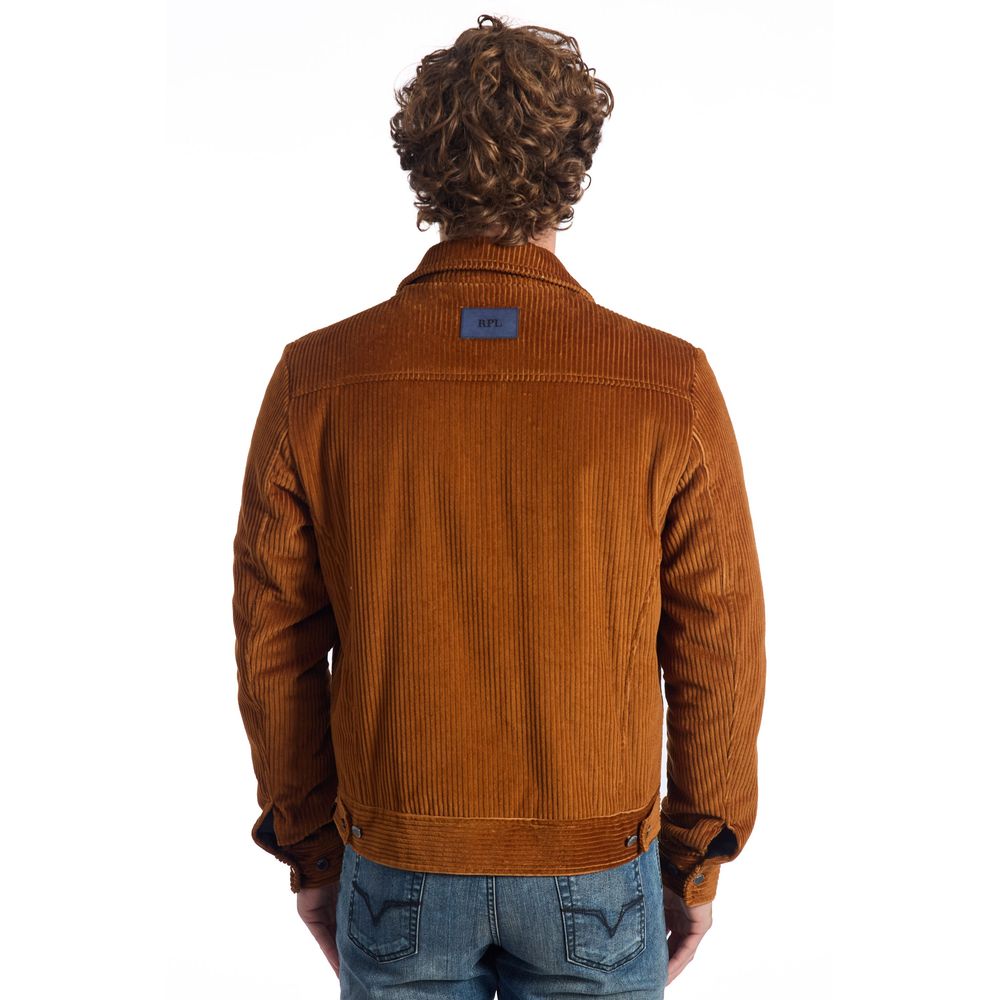 Brown Cotton Men's Jacket
