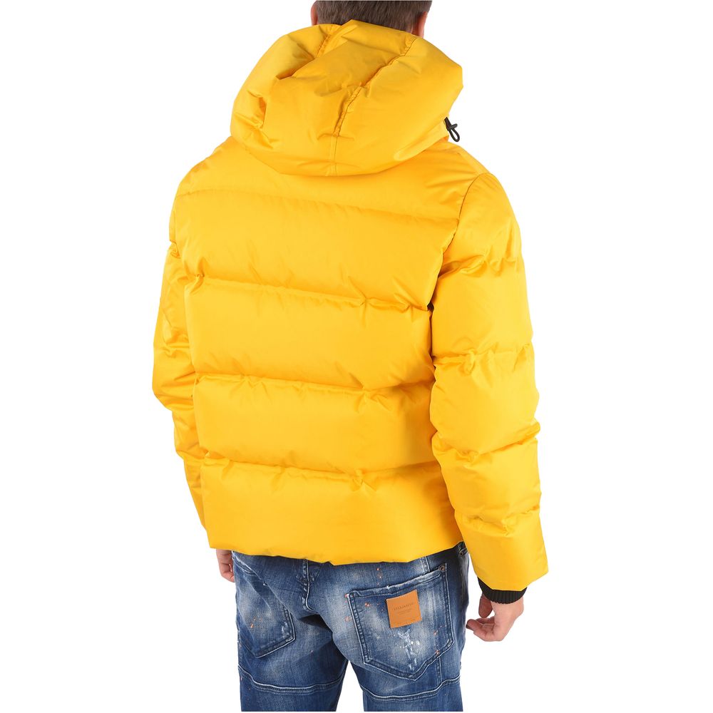 Yellow Nylon Men Down Jacket
