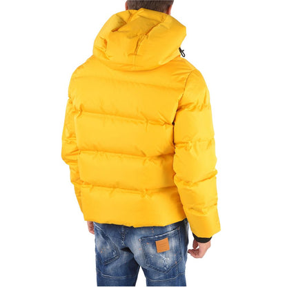 Yellow Nylon Men Down Jacket