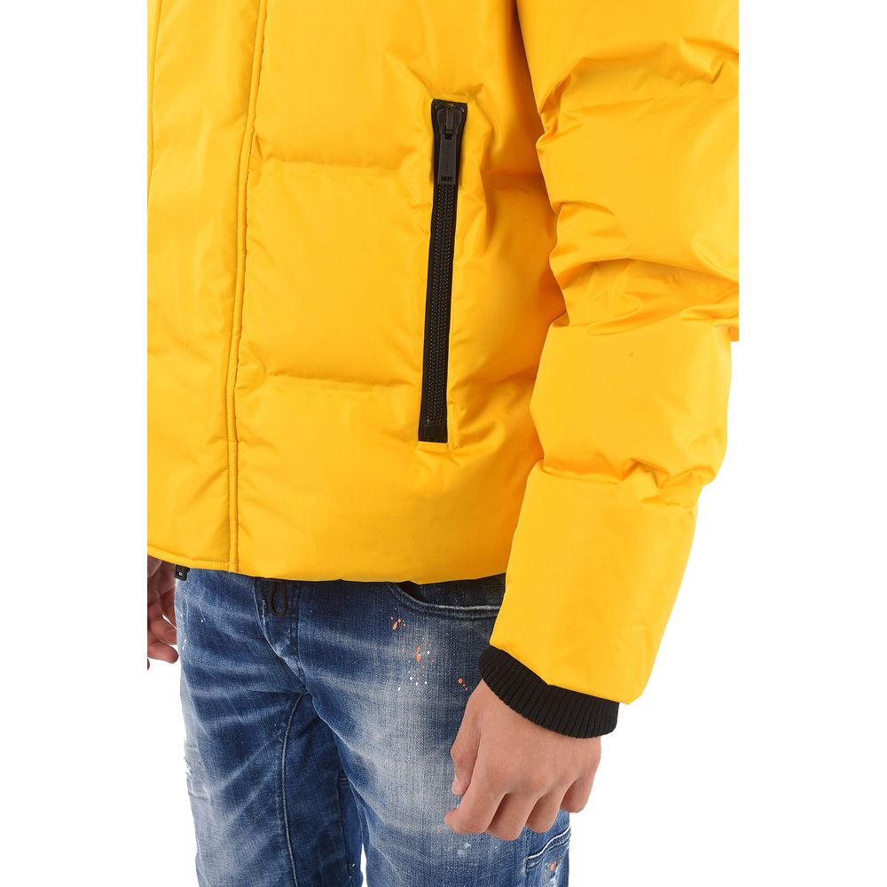 Yellow Nylon Men Down Jacket