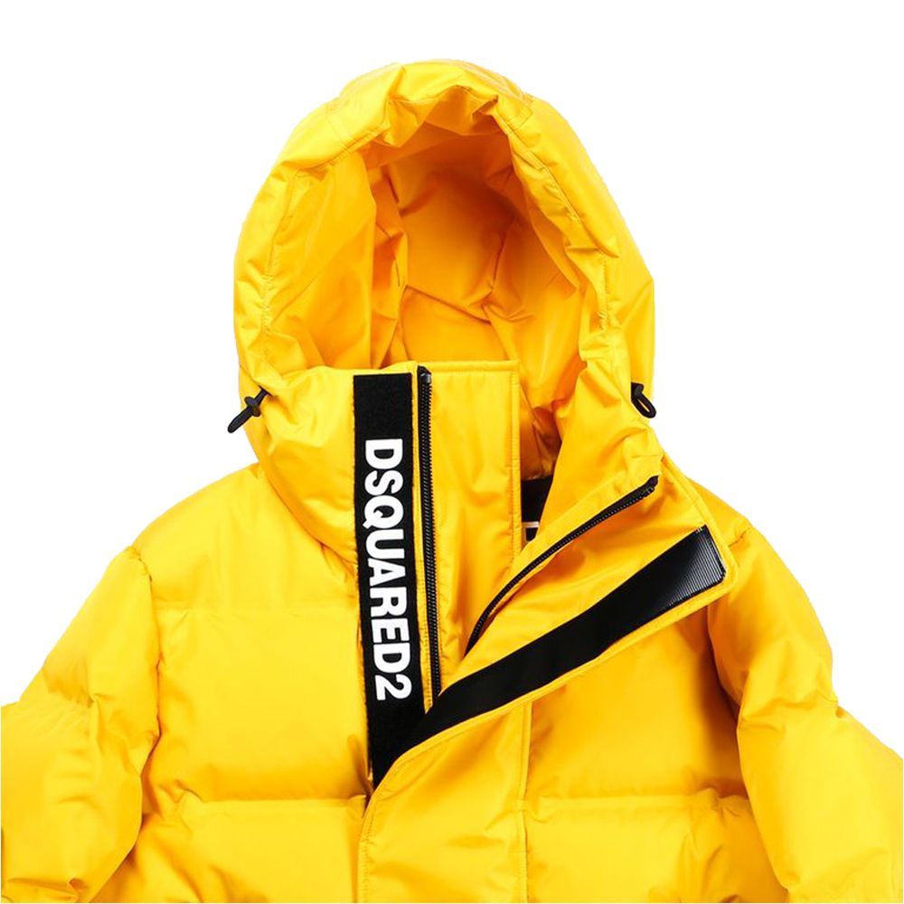 Yellow Nylon Men Down Jacket