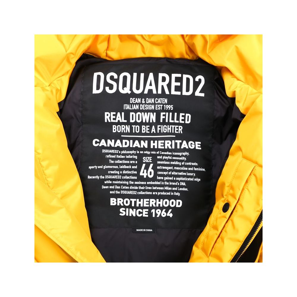 Yellow Nylon Men Down Jacket