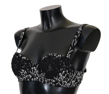 Eleganter schwarzer Seiden-BH mit floraler Spitze