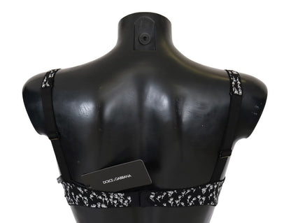 Eleganter schwarzer Seiden-BH mit floraler Spitze