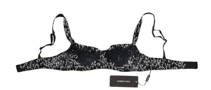 Eleganter schwarzer Seiden-BH mit floraler Spitze