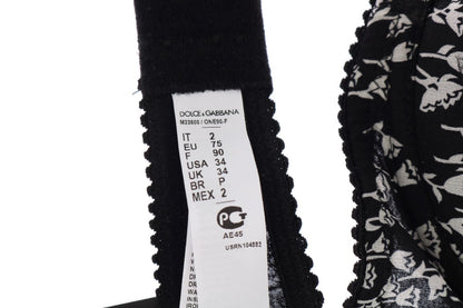 Eleganter schwarzer Seiden-BH mit floraler Spitze