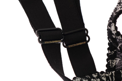 Eleganter schwarzer Seiden-BH mit floraler Spitze
