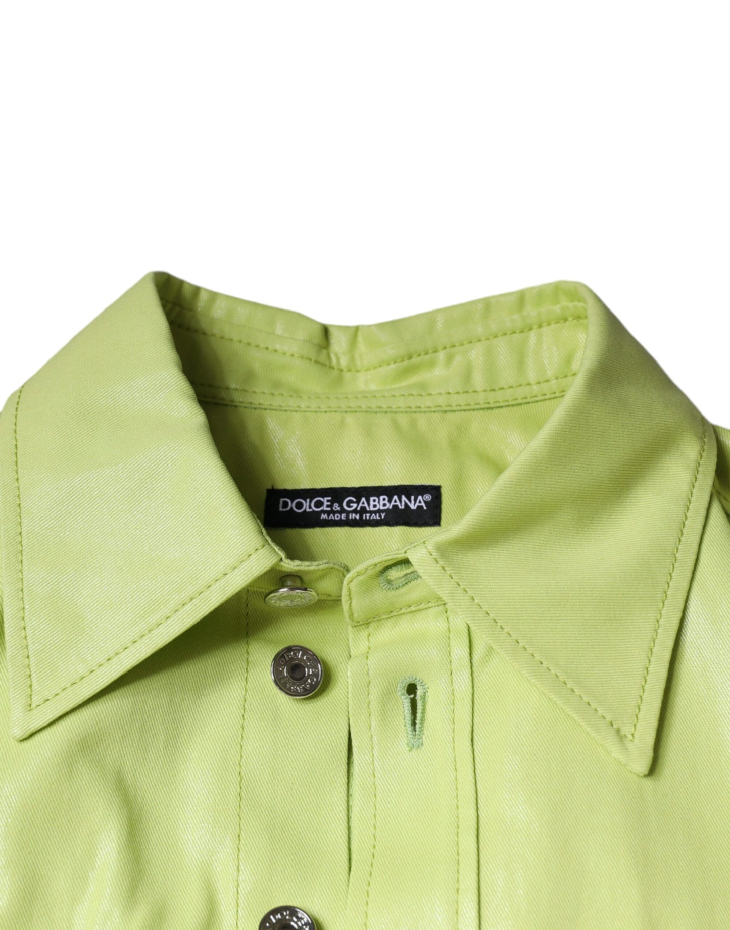 Grünes Button-Down-Hemd aus Baumwolle mit Kragen für Herren