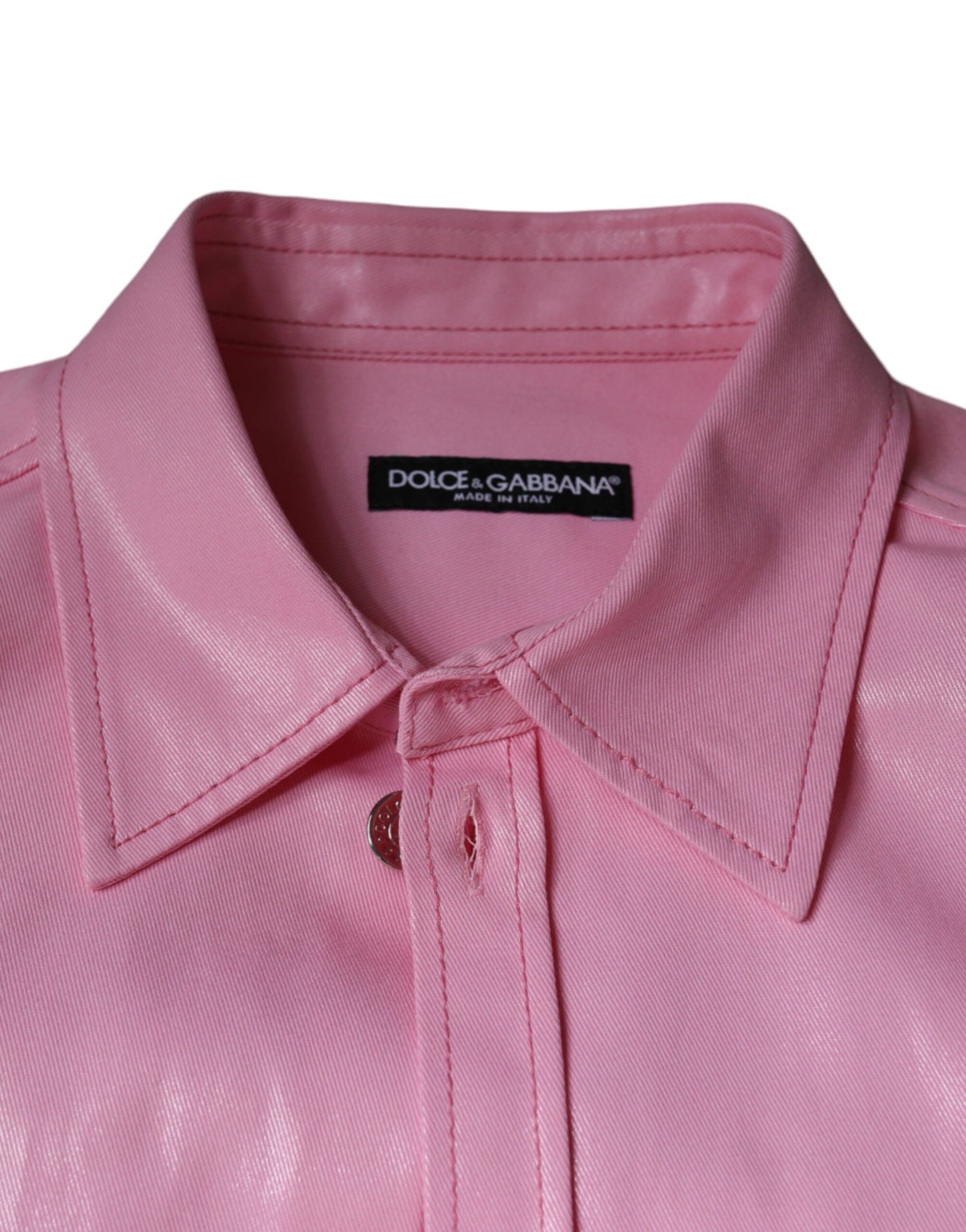 Rosa Button-Down-Hemd aus Baumwolle mit Kragen