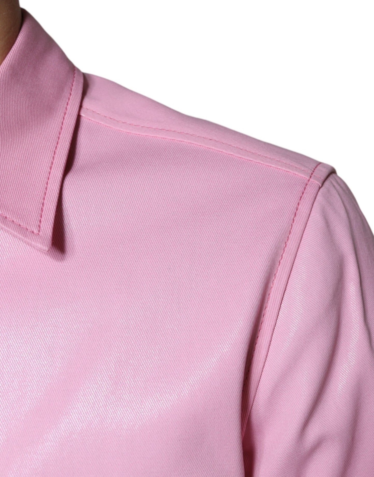 Rosa Button-Down-Hemd aus Baumwolle mit Kragen