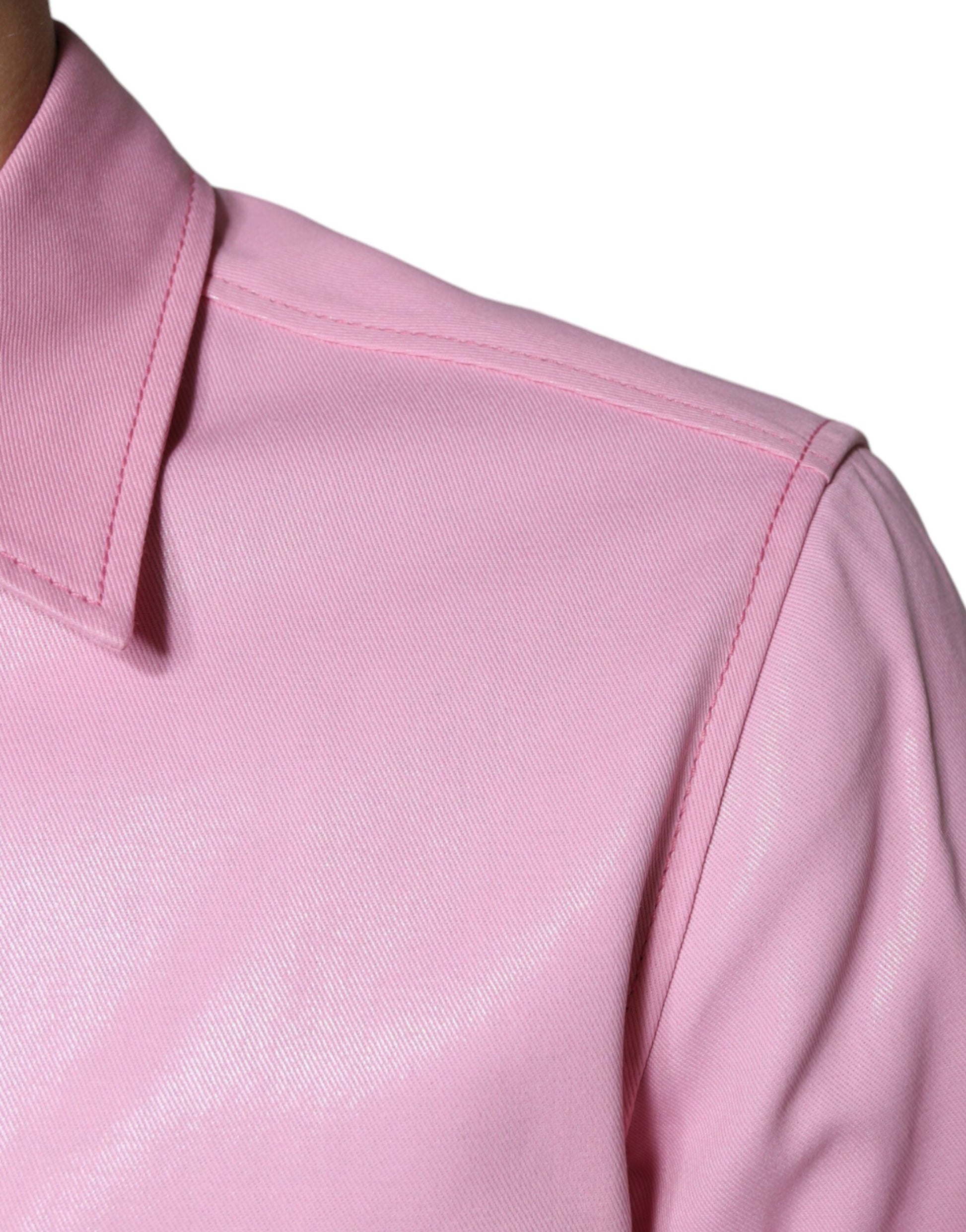 Rosa Button-Down-Hemd aus Baumwolle mit Kragen