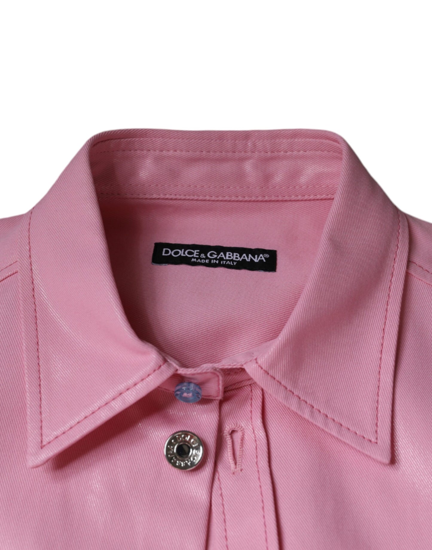 Rosa Button-Down-Hemd aus Baumwolle mit Kragen