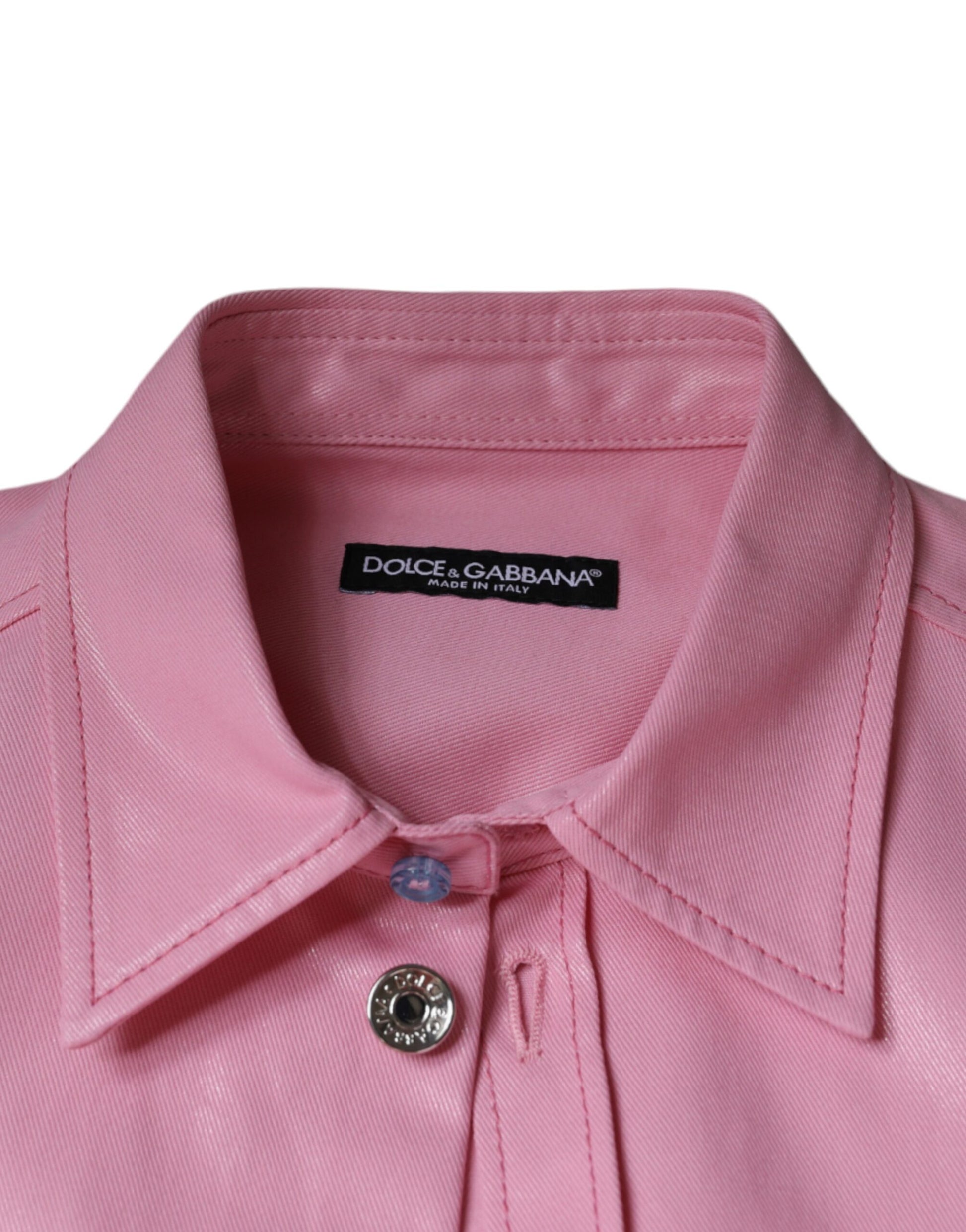 Rosa Button-Down-Hemd aus Baumwolle mit Kragen